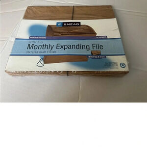 Smead Monthly Expanding Files 12 Pockets Textured Letter Kraft 70186 Jan-Dec
